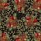 Fabric Traditions Christmas Black Berries & Bells Glitter Cotton Fabric